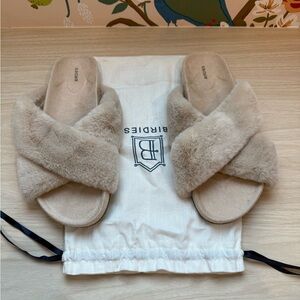 Birdies The Robin Tan Faux Fur Sandals